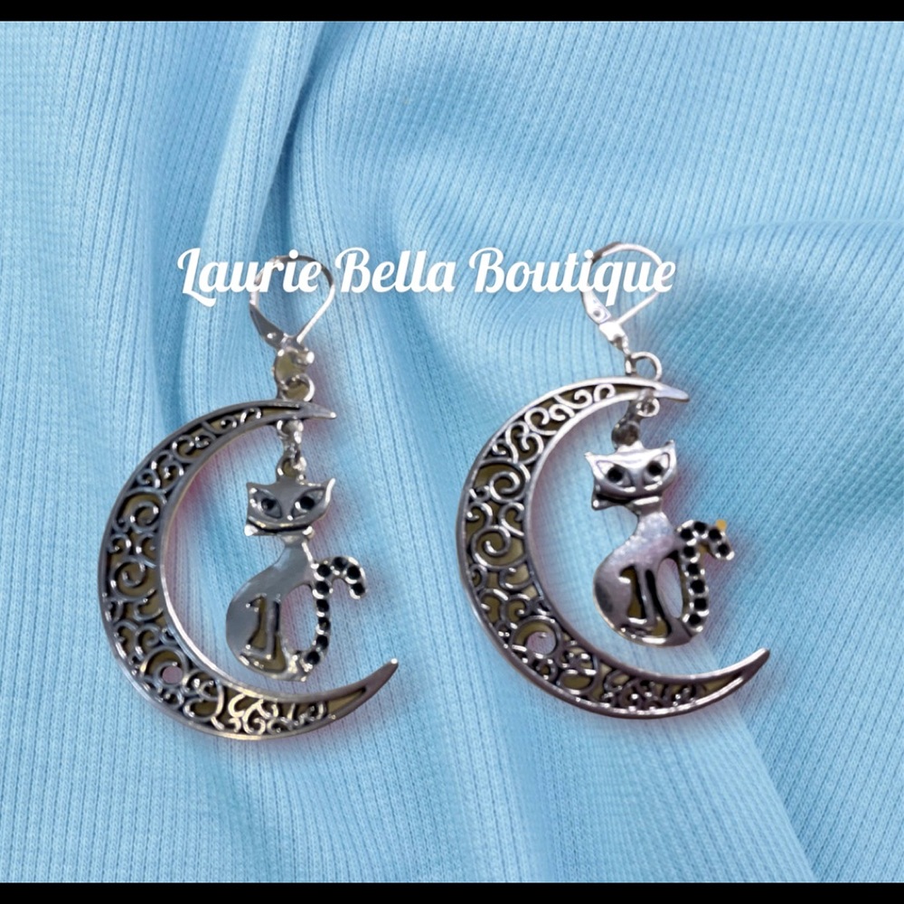 COPY - Moon and Cat Earrings